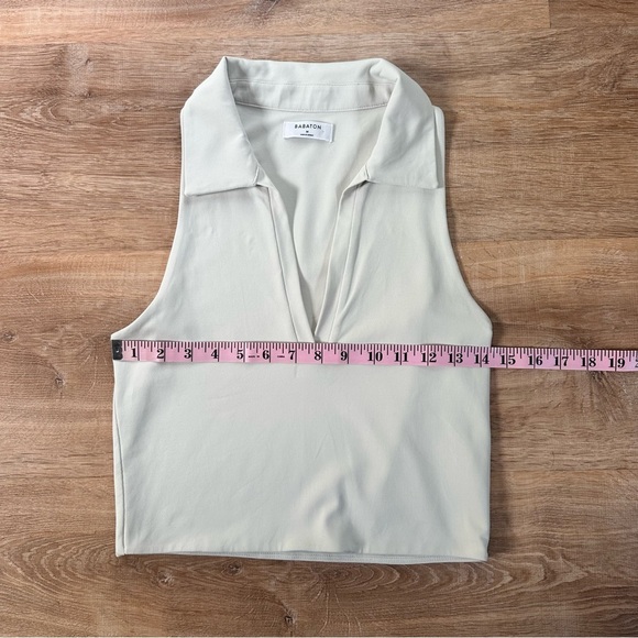 Aritzia Babaton Contour Crop Polo Tank Size Medium Ivory - Picture 7 of 9